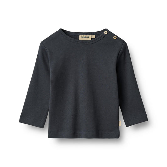 Top lange mouwen Milo – Navy – Biologisch katoen – Wheat voorkant
