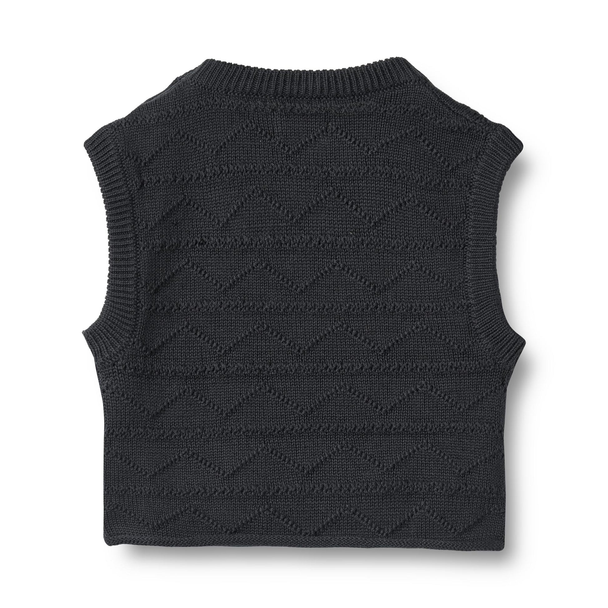 Spencer - Knit vest Bobby - Biologisch katoen - Navy - Wheat achterkant
