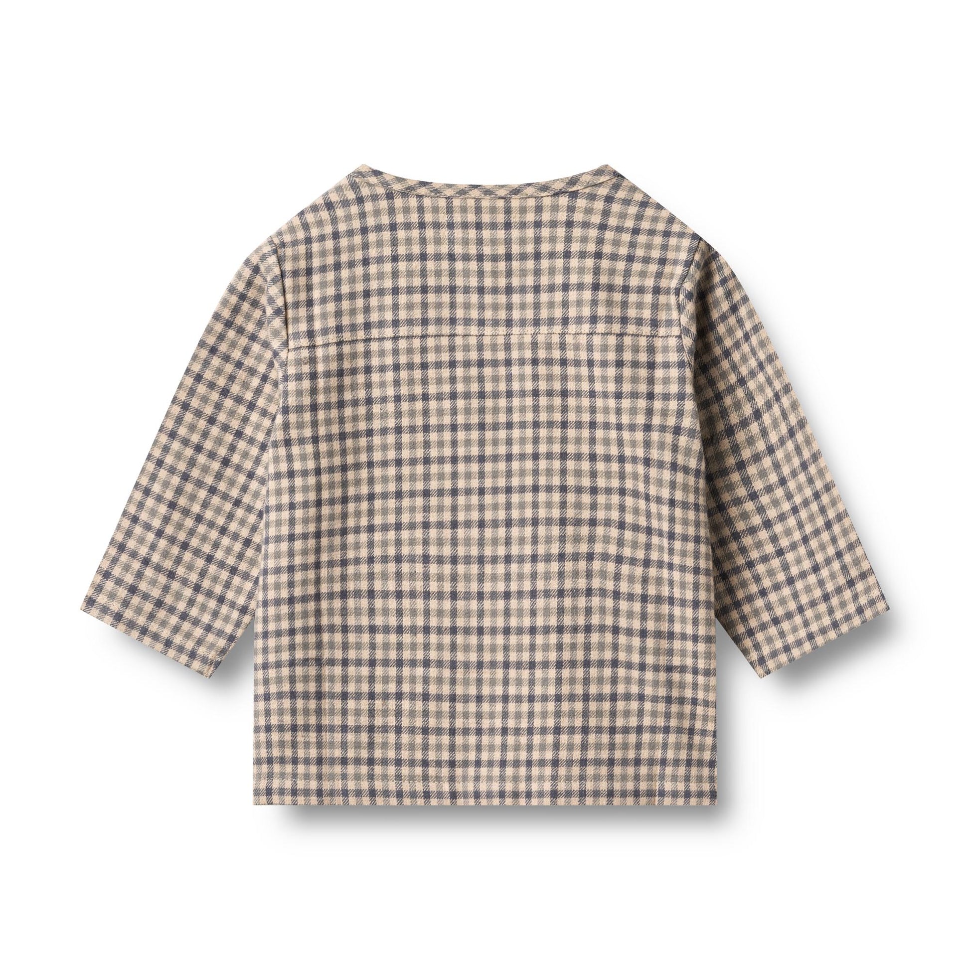 Blouse Shelby - Biologisch katoen - Blue check - Wheat achterkant