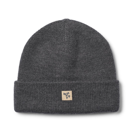 Kinder muts Omalas - Merino wol - Charcoal melange/grijs - Wheat voorkant