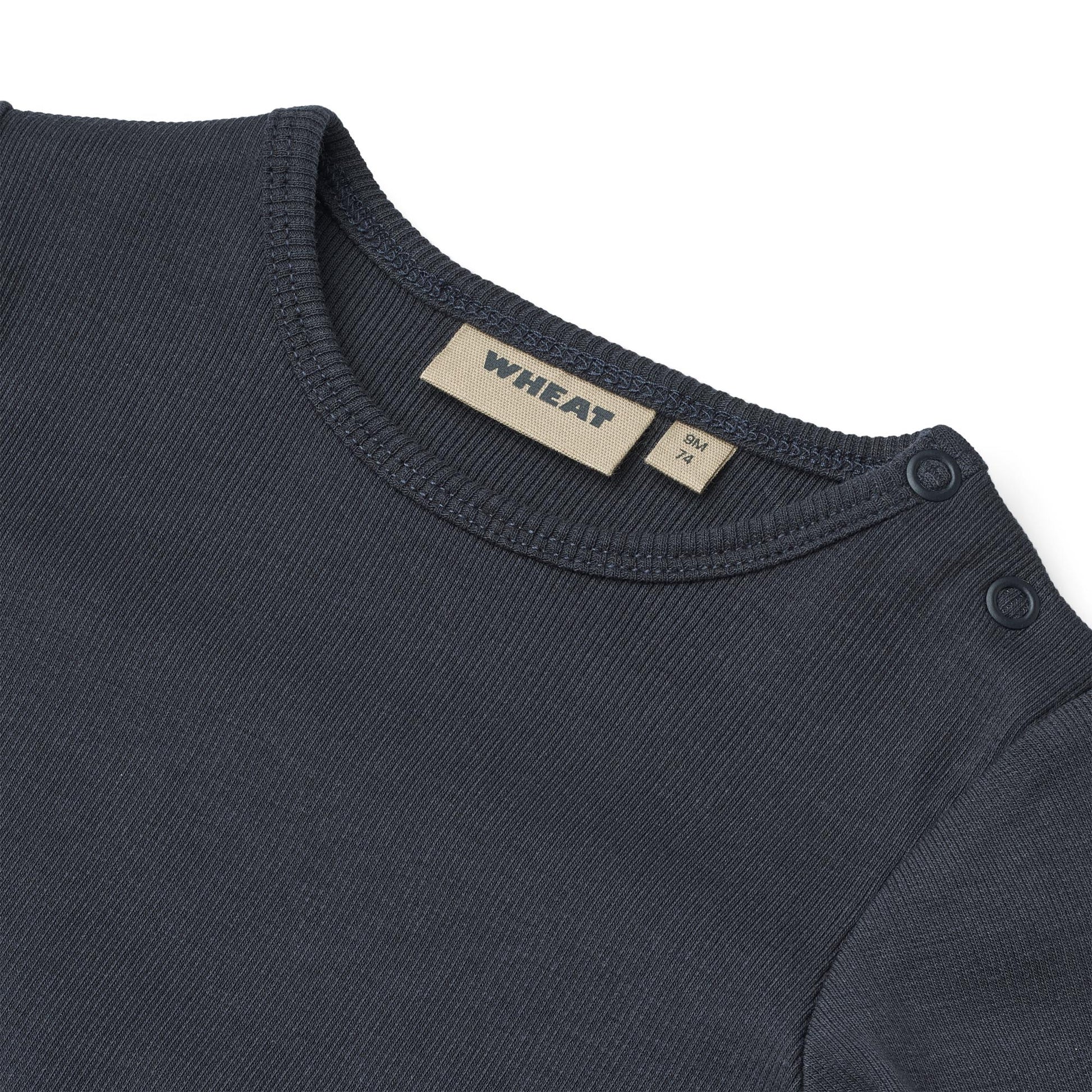 Romper lange mouwen Spencer - Biologisch katoen - Navy - Wheat close up