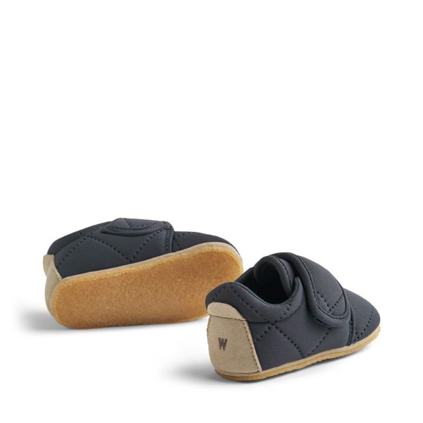 Binnenschoenen Sasha - Biologisch katoen - Ink/donkerblauw - Wheat zool