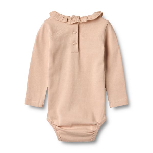 Romper lange mouw Ena - Biologisch katoen - Rose dust/roze - Wheat achterkant