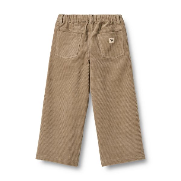 Corduroy broek James - Biologisch katoen - Stone grey/beige - Wheat achterkant