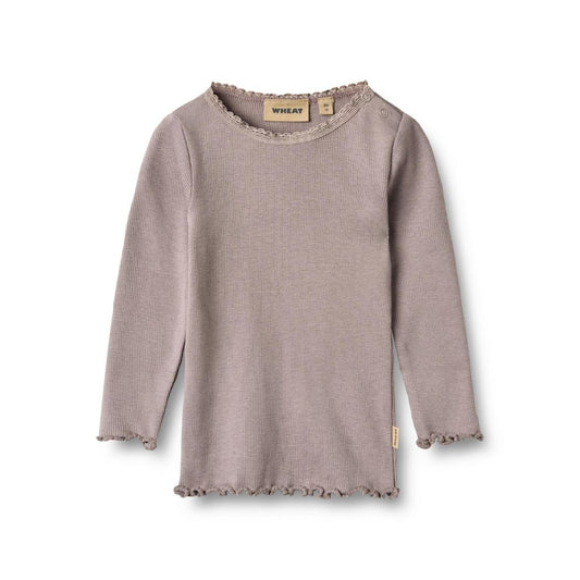 Top lange mouw - Modal/biologisch katoen - Dusty purple - Wheat voorkant