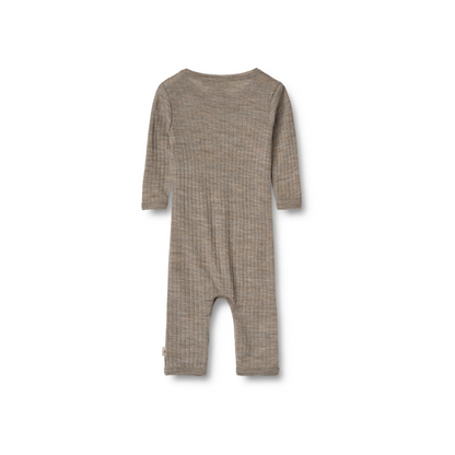 Boxpakje - Merino wol/zijde - Khaki Melange - Wheat achter