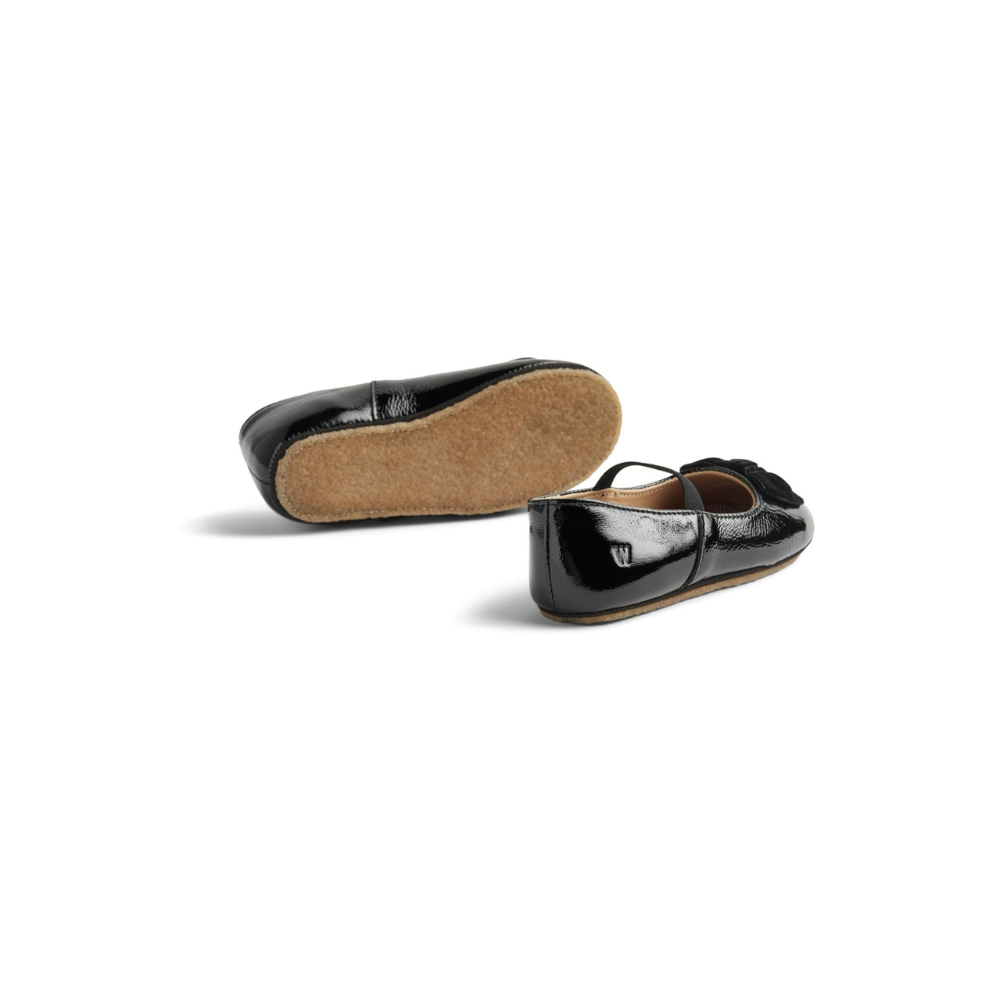 Ballerina shoentje - Rose - Zwart - Wheat zool