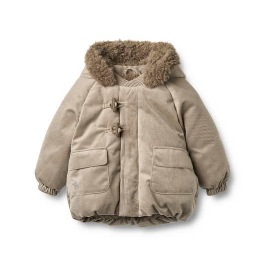 Puffer jas Billo - Waterafstotend - Grey stone/beige - Wheat voorkant