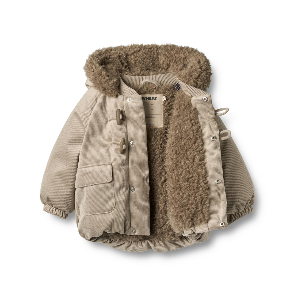 Puffer jas Billo - Waterafstotend - Grey stone/beige - Wheat open