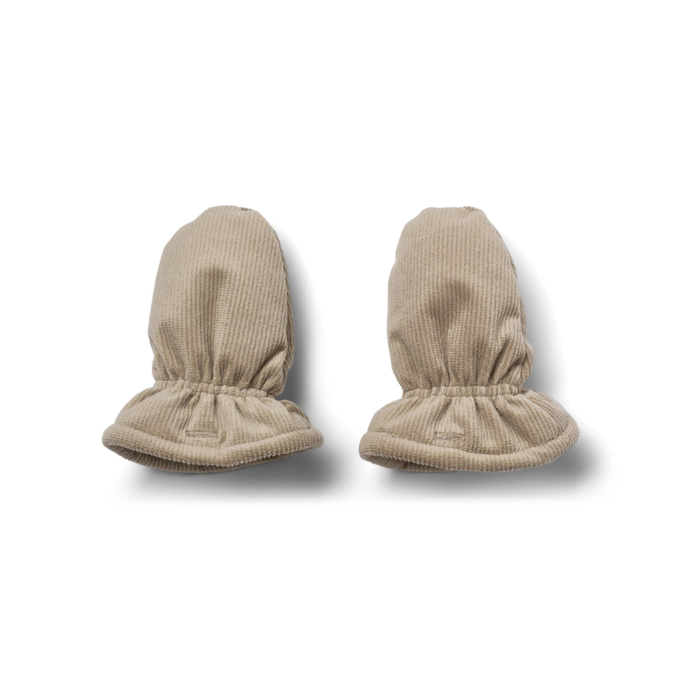 Puffer wanten Muffu - Waterafstotend - Grey stone/beige - Wheat achterkant