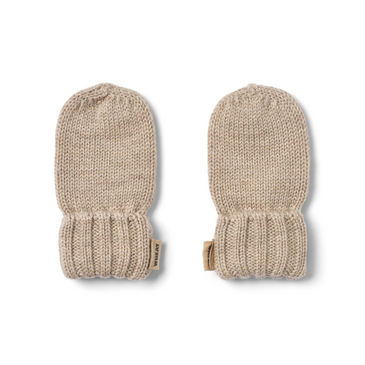 Baby wanten Lilloa - Merino wol - 0-12 maanden - Warm sand - Wheat voorkant