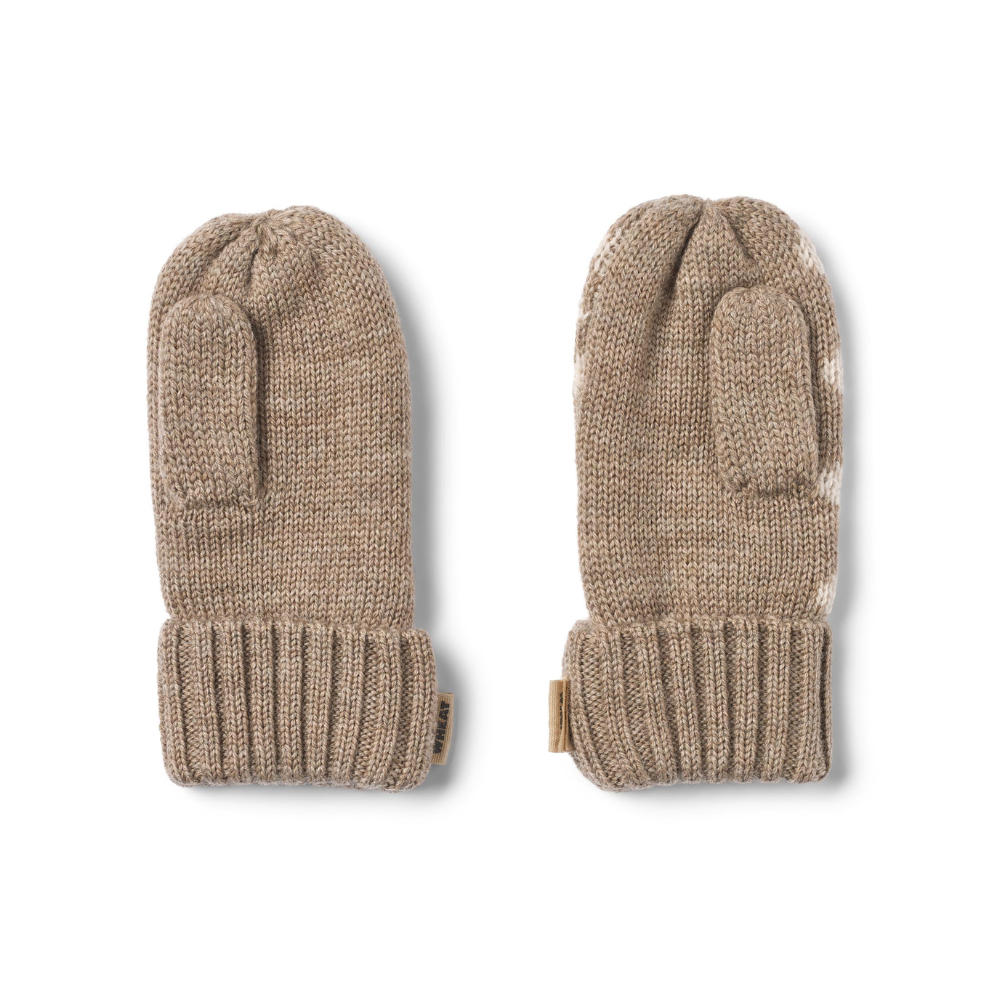 Wanten Towsi - Merino wol - Grey camel - Wheat achtekant