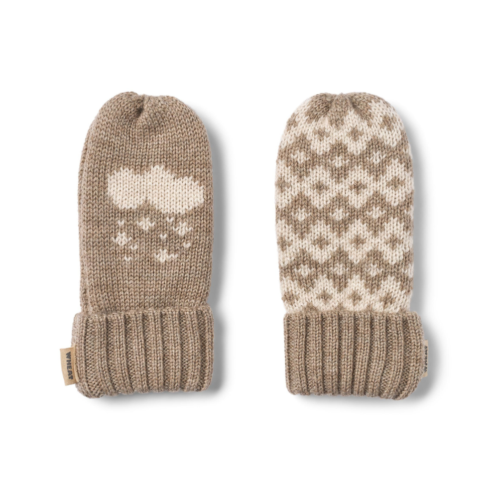 Wanten Towsi - Merino wol - Grey camel - Wheat voorkant