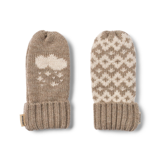 Wanten Towsi - Merino wol - Grey camel - Wheat voorkant