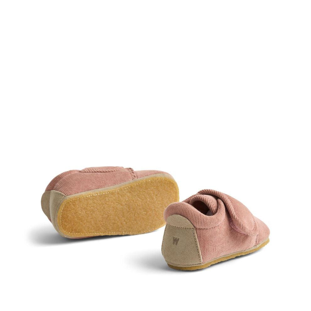Corduroy binnenschoen Sasha - Biologisch katoen - Rose powder - Wheat zool