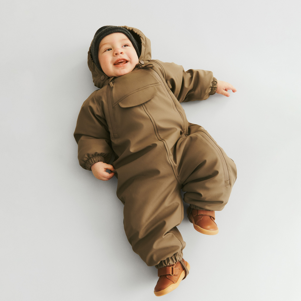 Muts met koord - Bonnet Leify - Merino wol - Wheat baby